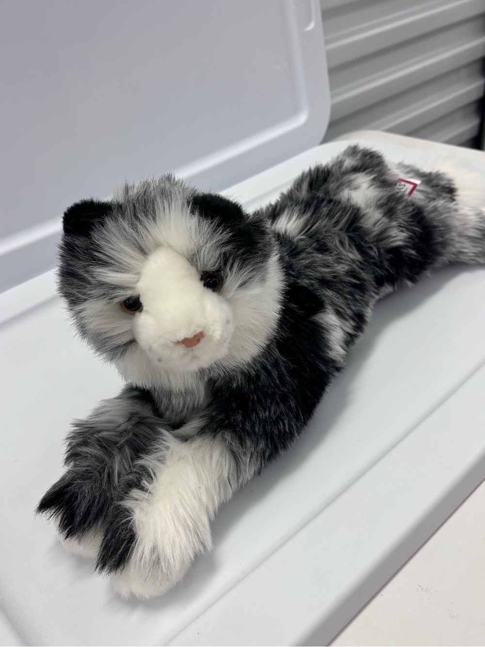 Douglas Cuddle Toys Black & White Cat Plush Stuffed Animal Long Body Toy